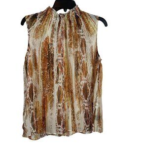 Worthington Women Sleeveless Mock Neck Blouse With Size M